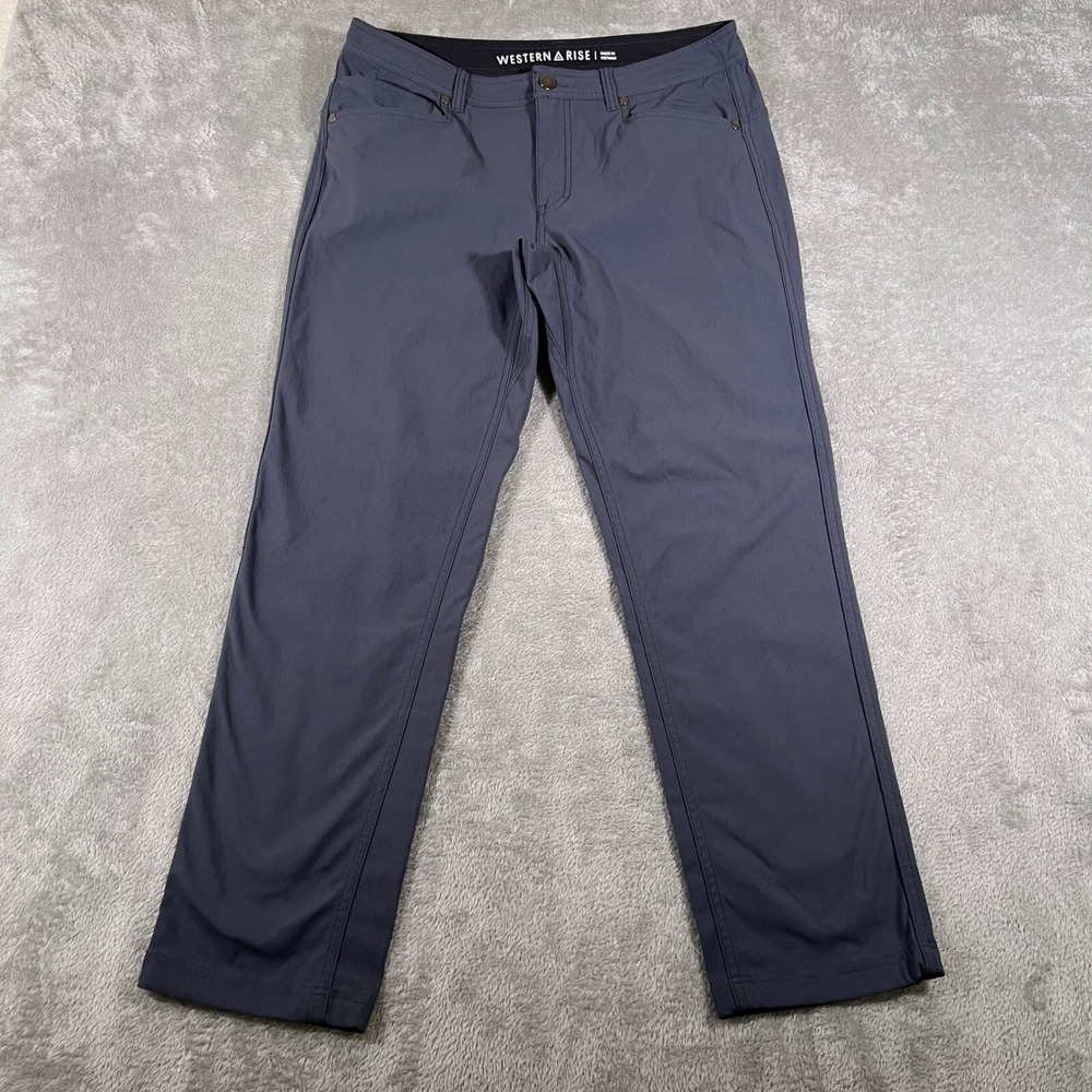 Western Rise Pants Mens 32 Blue Evolution Slim Fit Performance Travel‎ Commuter